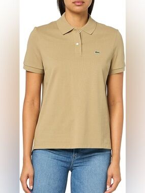 Lacoste Women's Beige Slim-Fit Polo